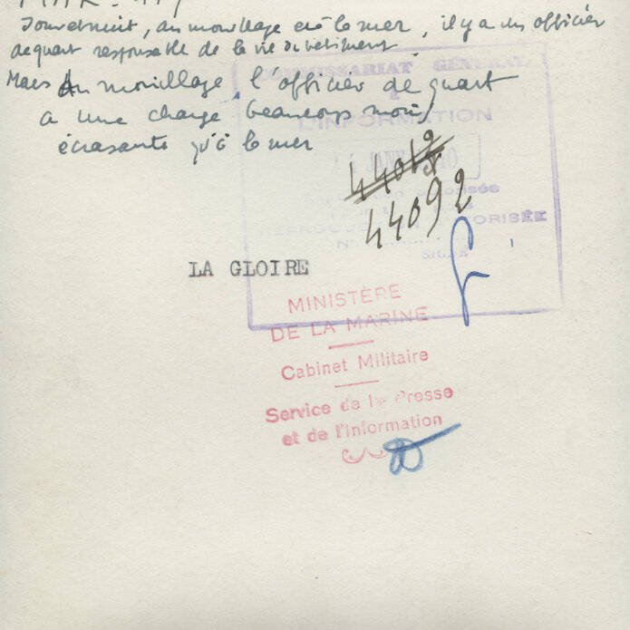 La Gloire et l'officier de quart
